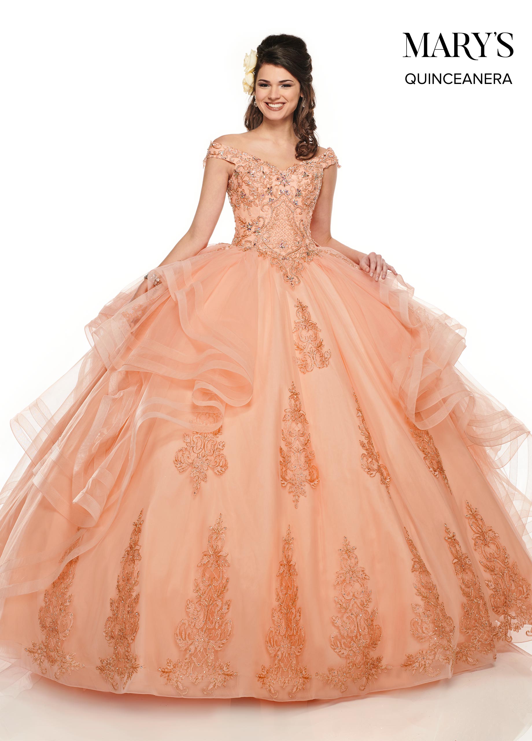 Peach Colored Quinceanera Dresses